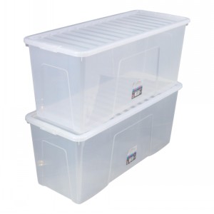 Wham Crystal Plastic Storage Box & Lid Size 20 133 Litre